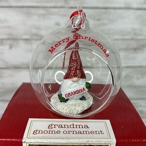 Grandma Gnome Christmas Ornament NIB glass globe